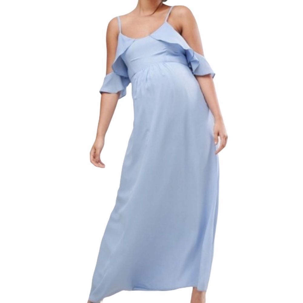 Queen B Maternity Light Blue London Sz 8